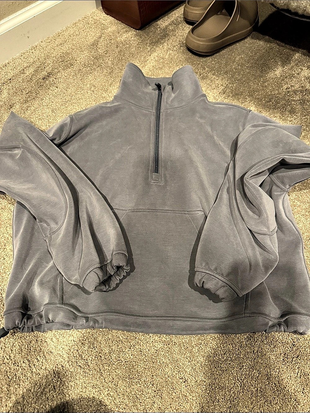 lululemon Brushed Softstreme Half Zip Quarter-Zip Pullover Gray Size 4